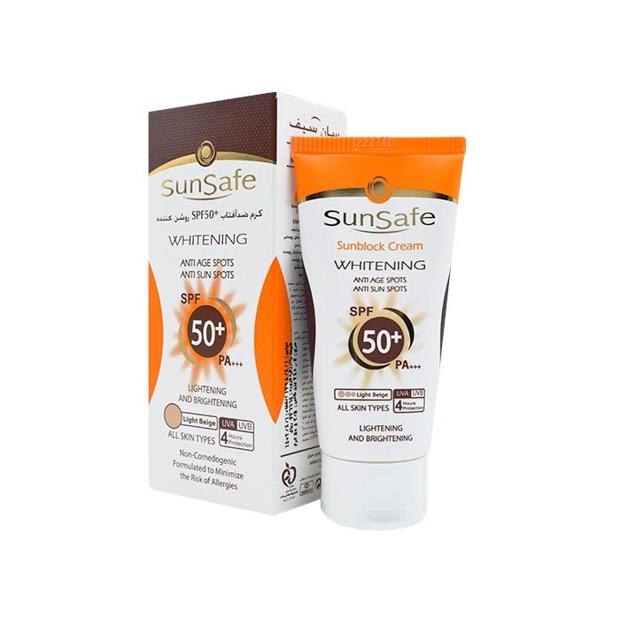 کرم ضد آفتاب SPF50 روشن کننده سان سیف  مناسب انواع پوست 50 گرم 