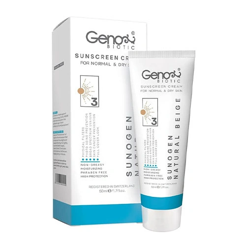 کرم ضد آفتاب ژنوبایوتیک  پوست خشک بژ روشن SPF50 