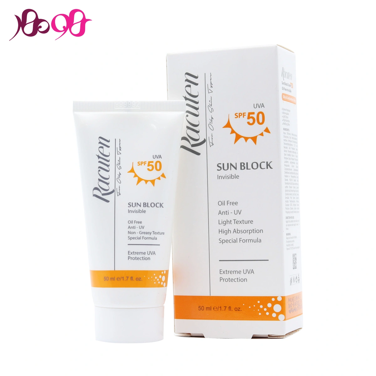 کرم ضد آفتاب بی رنگ پوست چرب و مختلط SPF50 راکوتن 
